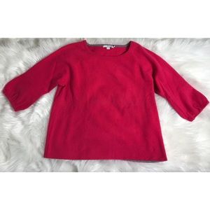 Boden pink cashmere 3/4 sleeve sweater Sz 16